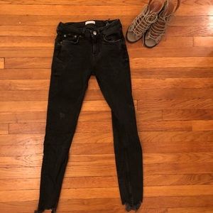 Zara frayed hem denim